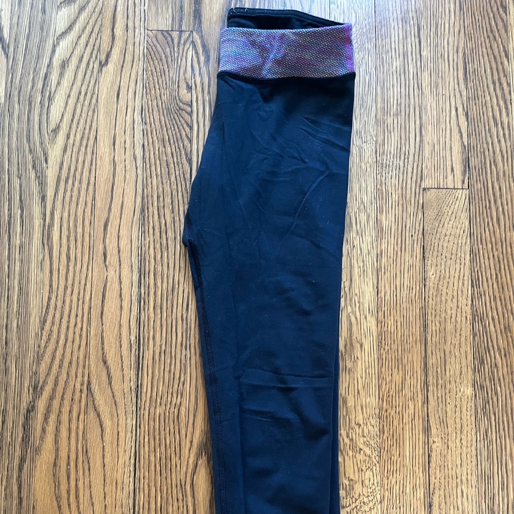 Ivivva (Lululemon) Black Leggings with Purple Waistband